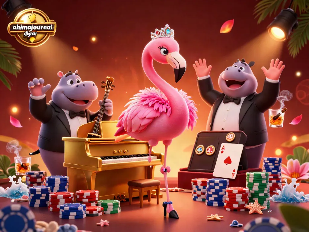 Experience casino excitement with ahimajournal-digital in this lively poker scene featuring vibrant characters.