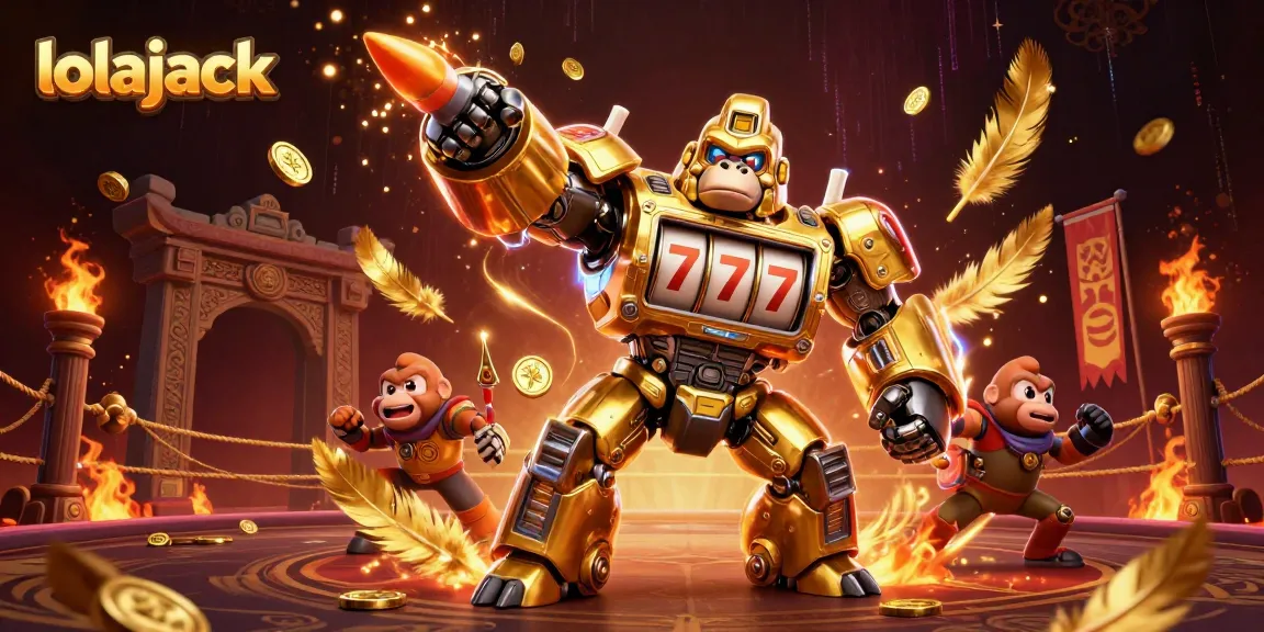 Experience the excitement at lolajack with this vibrant 3D casino scene featuring dynamic characters and game elements.